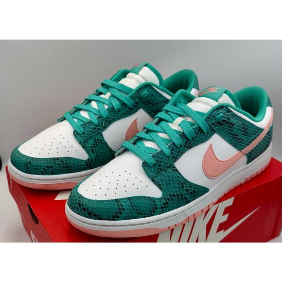 Nike Dunk Low Washed Teal Snakeskin Size 12 DR8577-300 #  409 - Picture 1 of 8